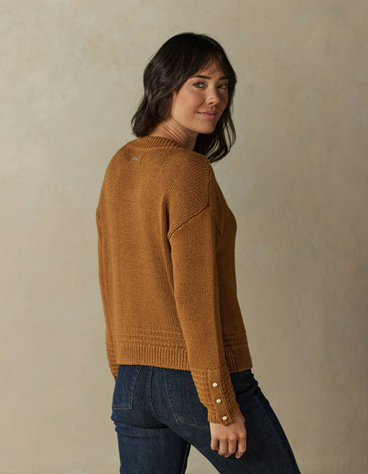 Arlo V-Neck Sweater in Maple Glaze