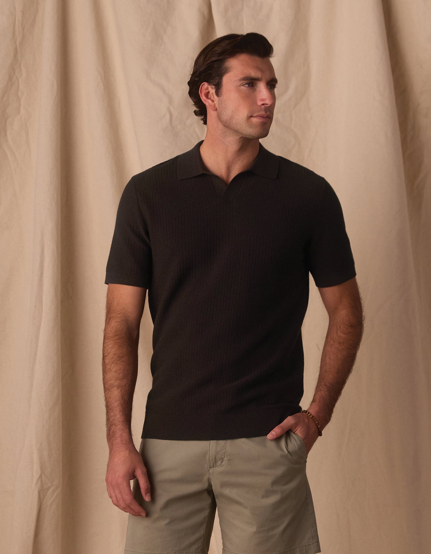 Breezeknit Polo in Dark Brown