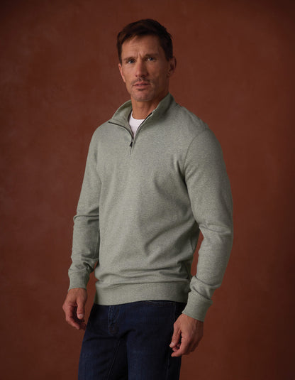 Puremeso Weekend Quarter Zip in Sea Glass