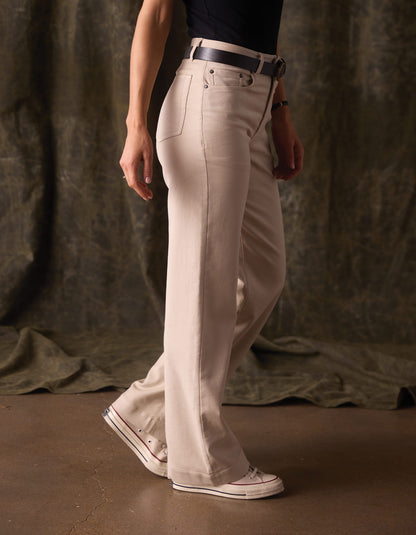 Comfort Terry Wide Leg Pant in Birch