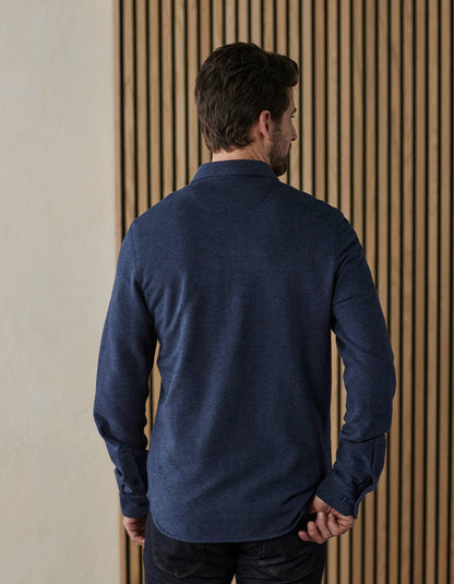 Textured Knit Shirt in Midnight