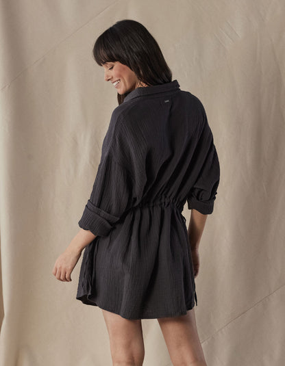 Kalo Shirt Dress in Phantom