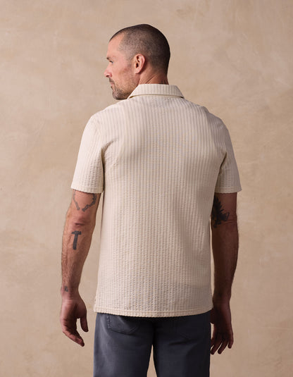 Knit Getaway Button Up in Stone