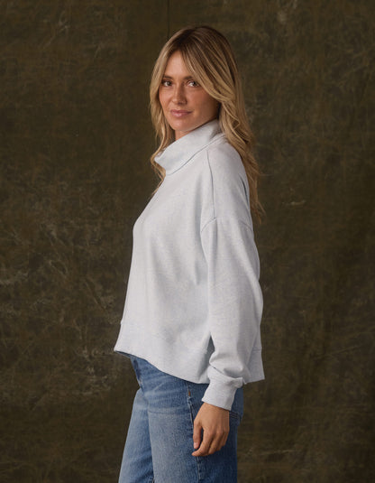 Puremeso Funnel Neck Pullover in Dawn Blue