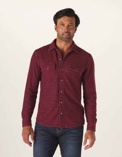 Textured Knit Shirt in Wine