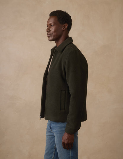 Harrison Felted Wool Jacket in Forest