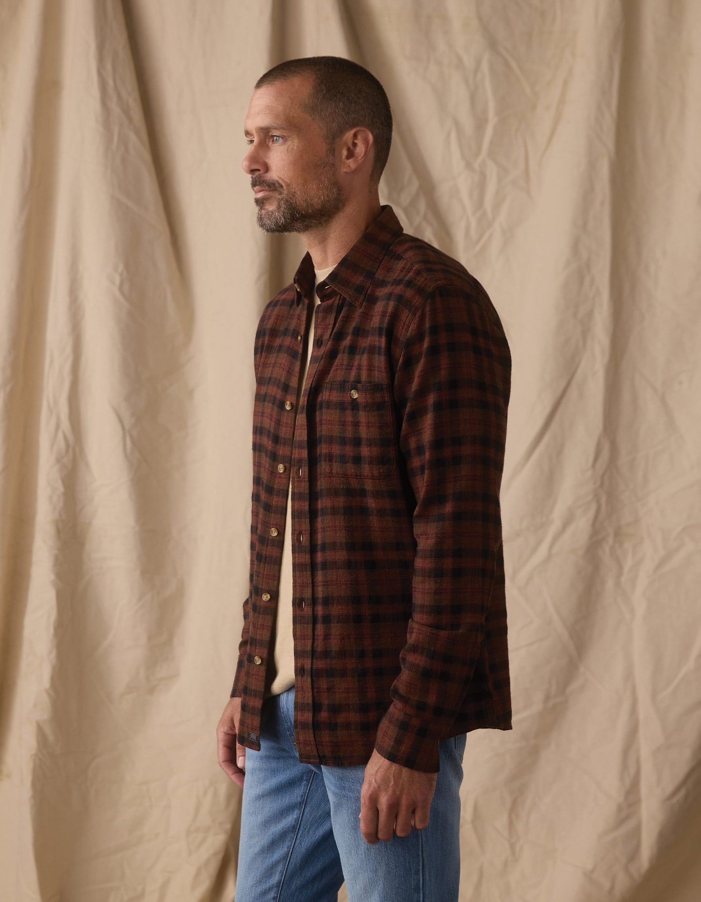 Hudson Double Brushed Flannel in Cocoa Plaid