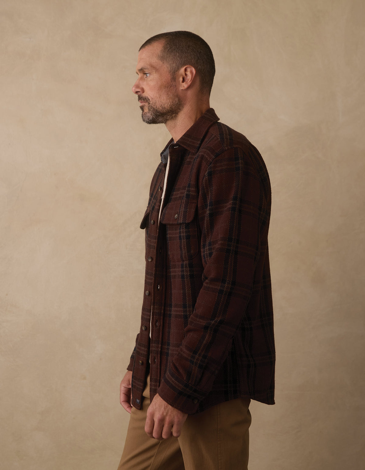Mountain Textured Overshirt in Spiced Brandy Plaid