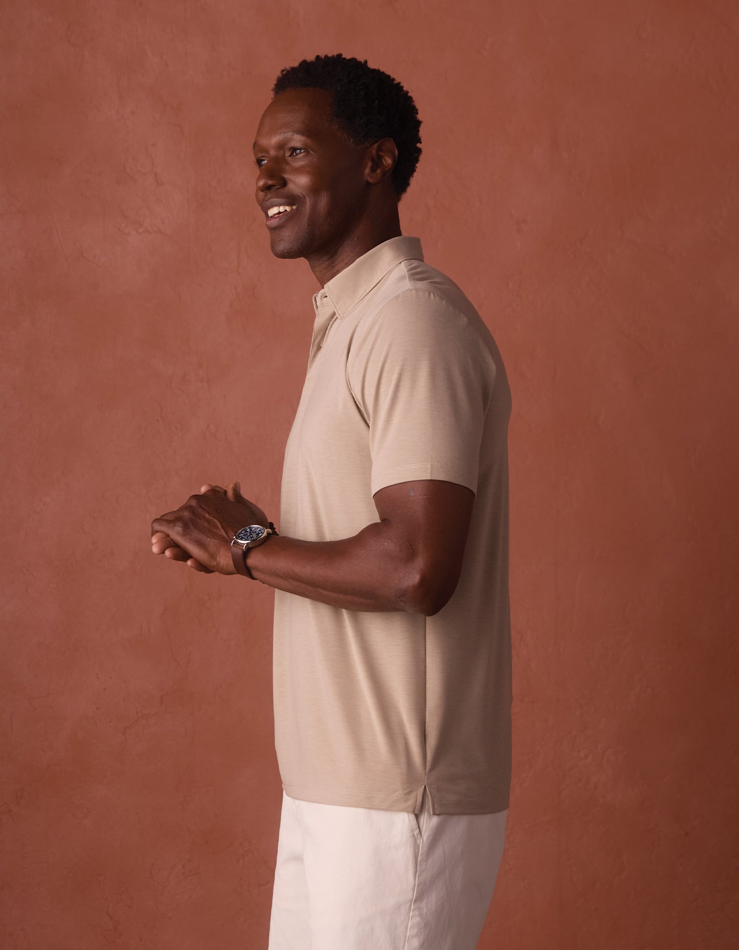 LuxeJersey Polo in Fawn