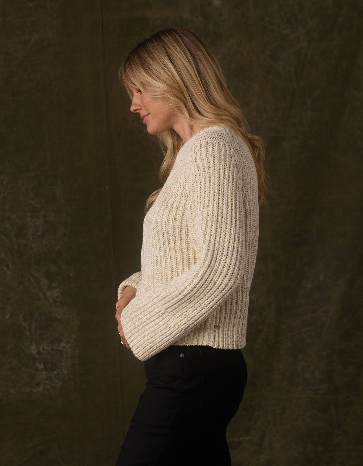 Willow Marled Crewneck Sweater  in Cream Marl