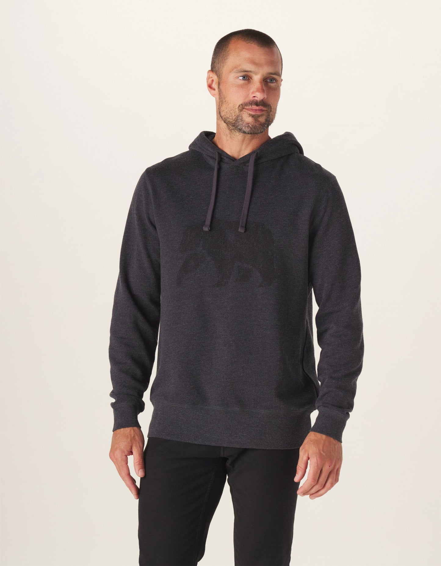 Clay Fleece Collegiate Hoodie in Charcoal