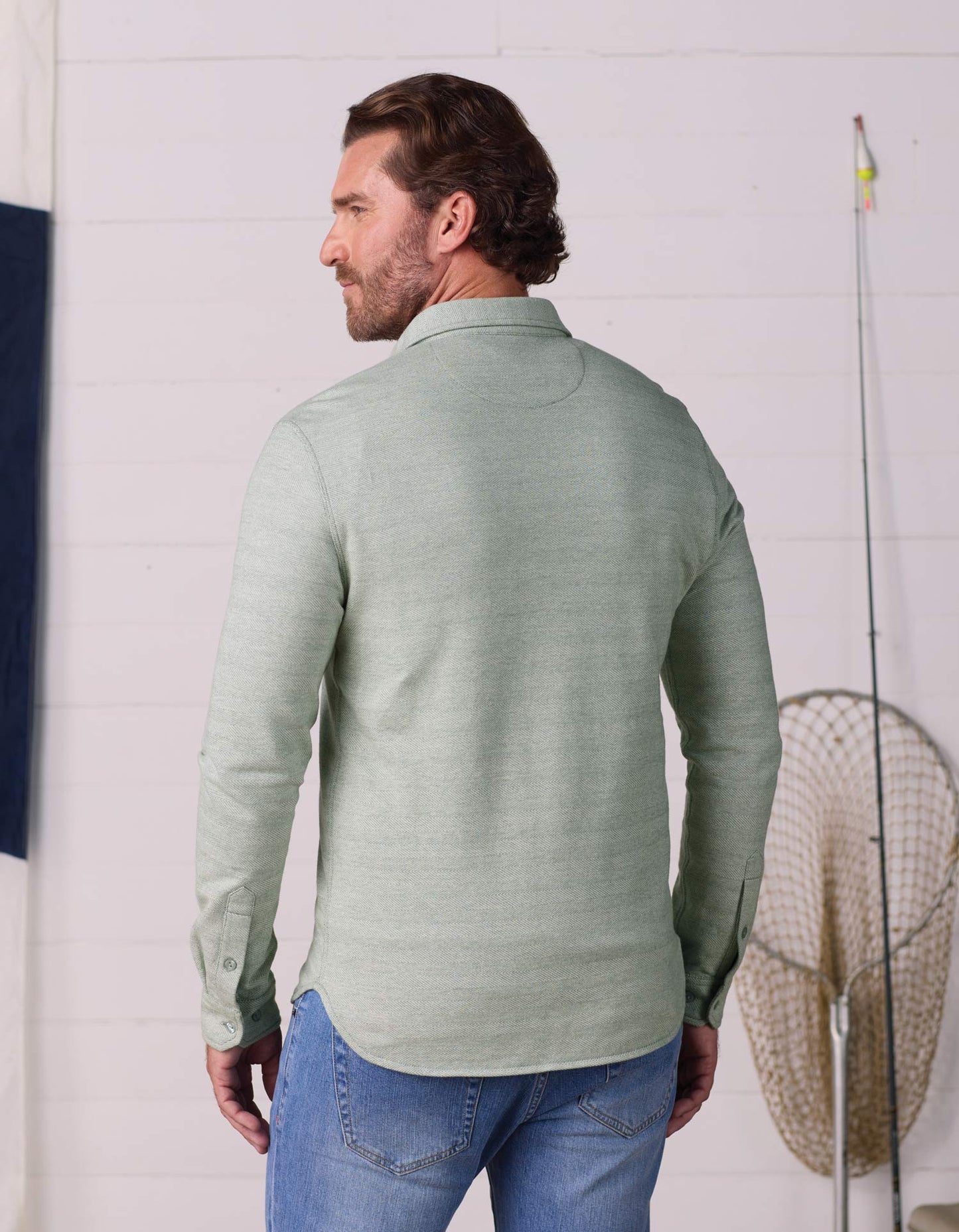 Textured Knit Shirt in Juniper