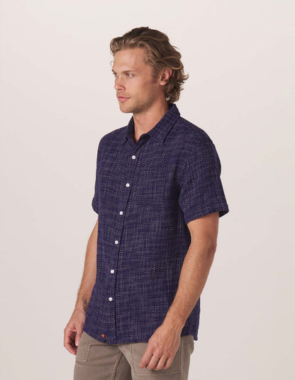 Freshwater Short Sleeve Button Up Shirt in Ocean