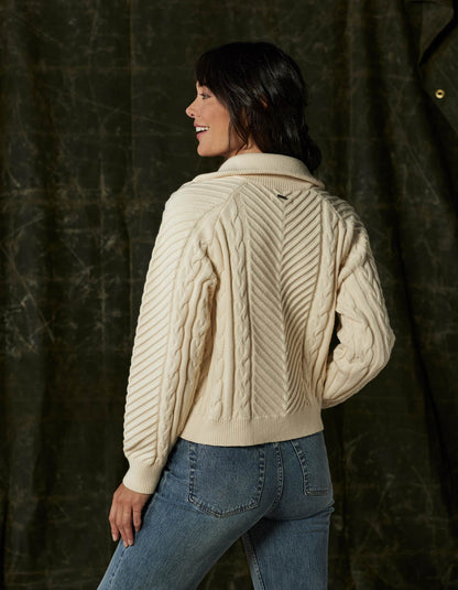 Lola Quarter Zip Sweater in Cream