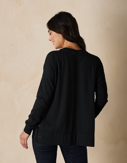 Puremeso Split Side Overshirt in Black