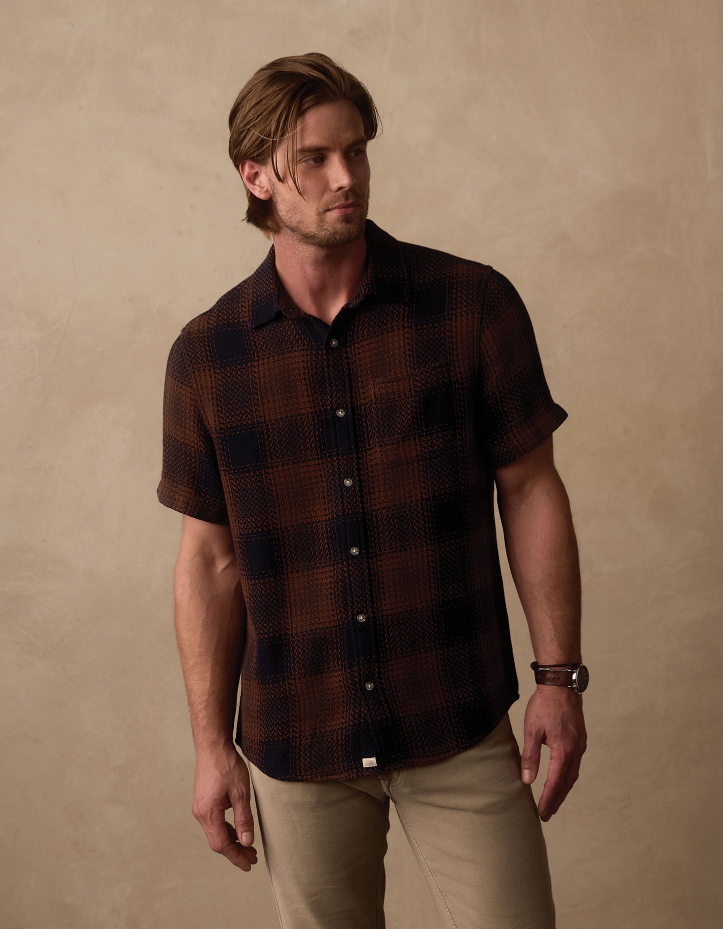 Freshwater Short Sleeve Button Up Shirt in Winslow Plaid