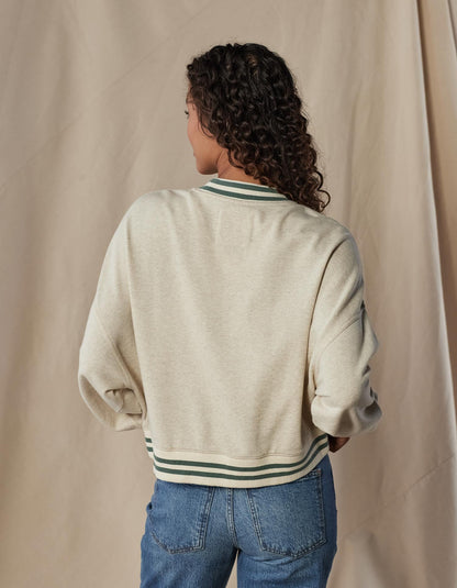 Cole Terry Varsity Crewneck in Oatmeal