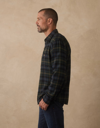 Hudson Double Brushed Flannel in Clover Plaid