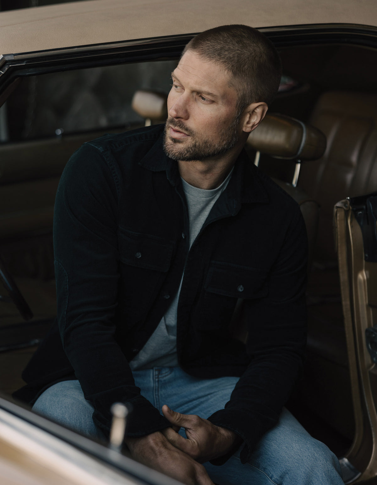 Micro Comfort Cord Overshirt in Dark Teal