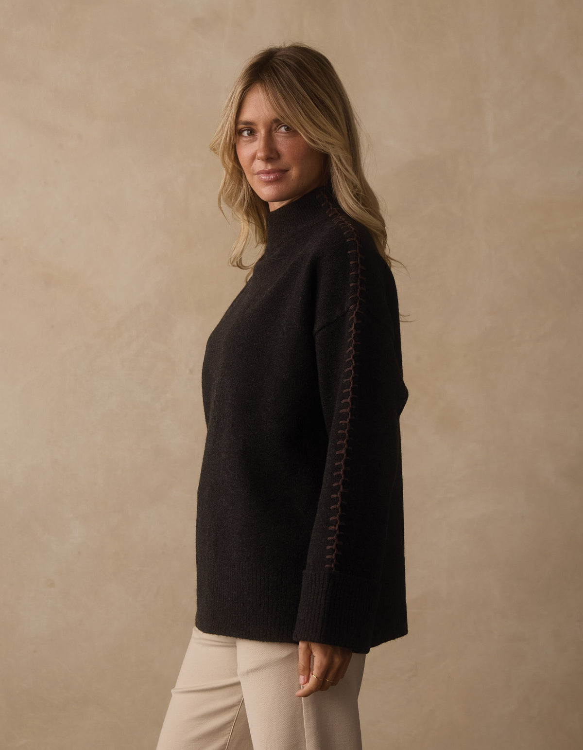 Craft Stitch Sweater in Heather Black