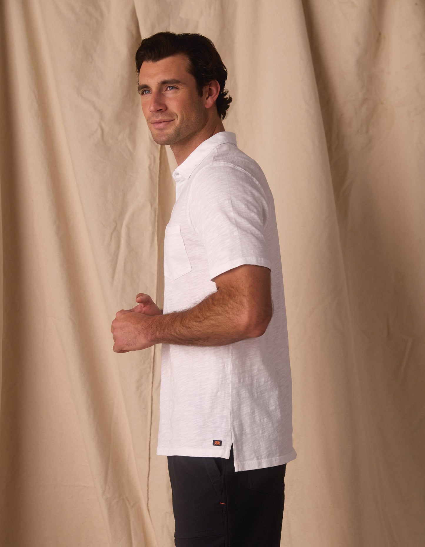 Vintage Slub Pocket Polo in White