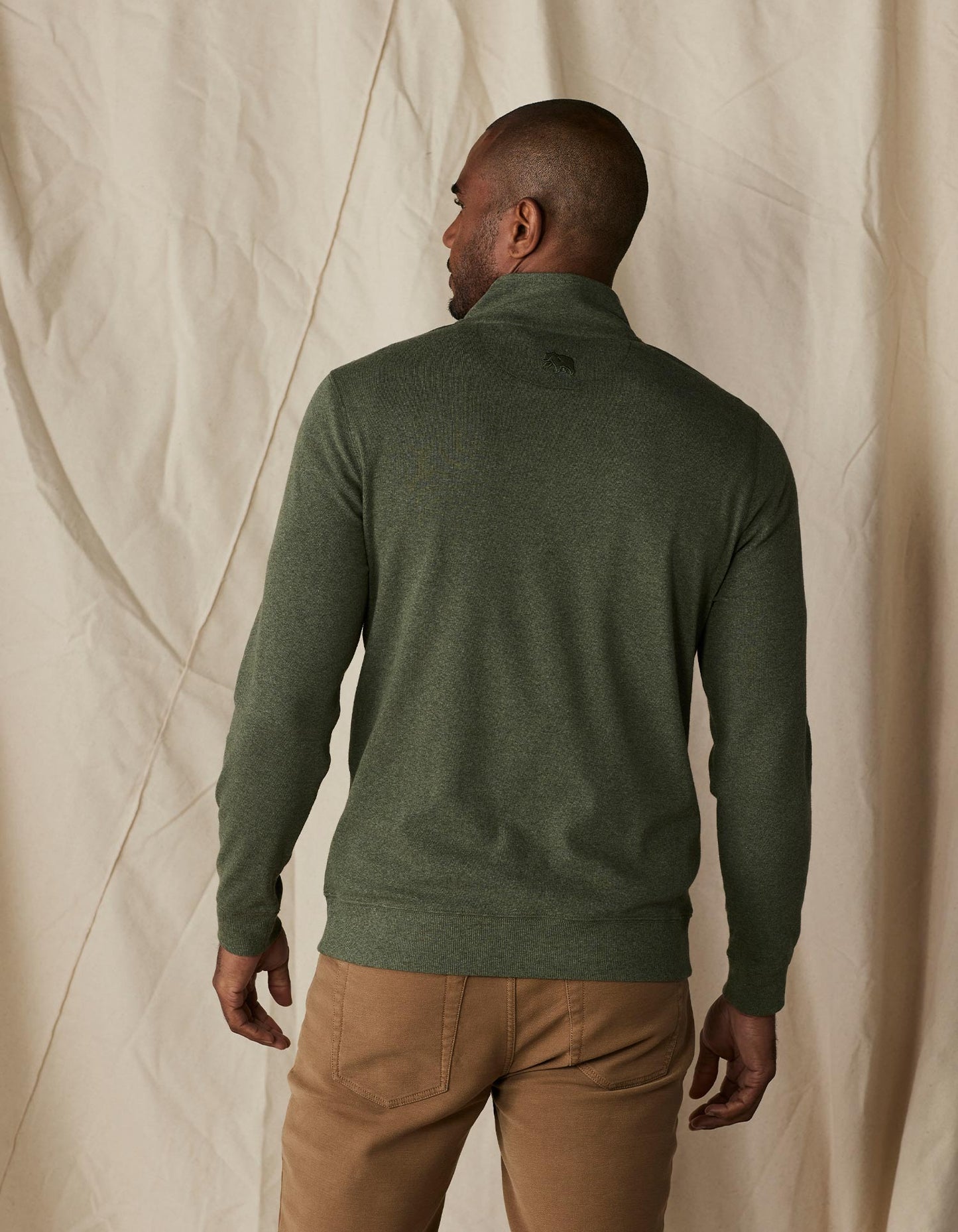 Puremeso Weekend Quarter Zip in Oakmoss