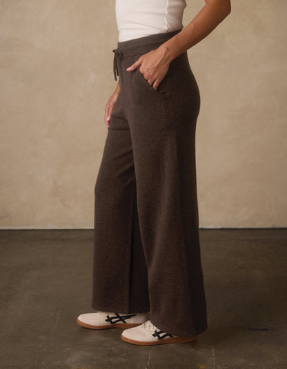 Arvada Wide Leg Knit Pant in Umber