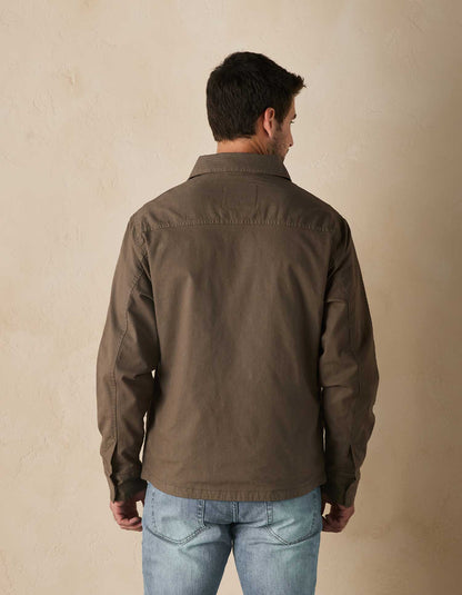 James Canvas Military Jacket in Taupe