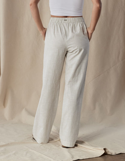 Lived-In Cotton Trouser in Jute Railroad Stripe