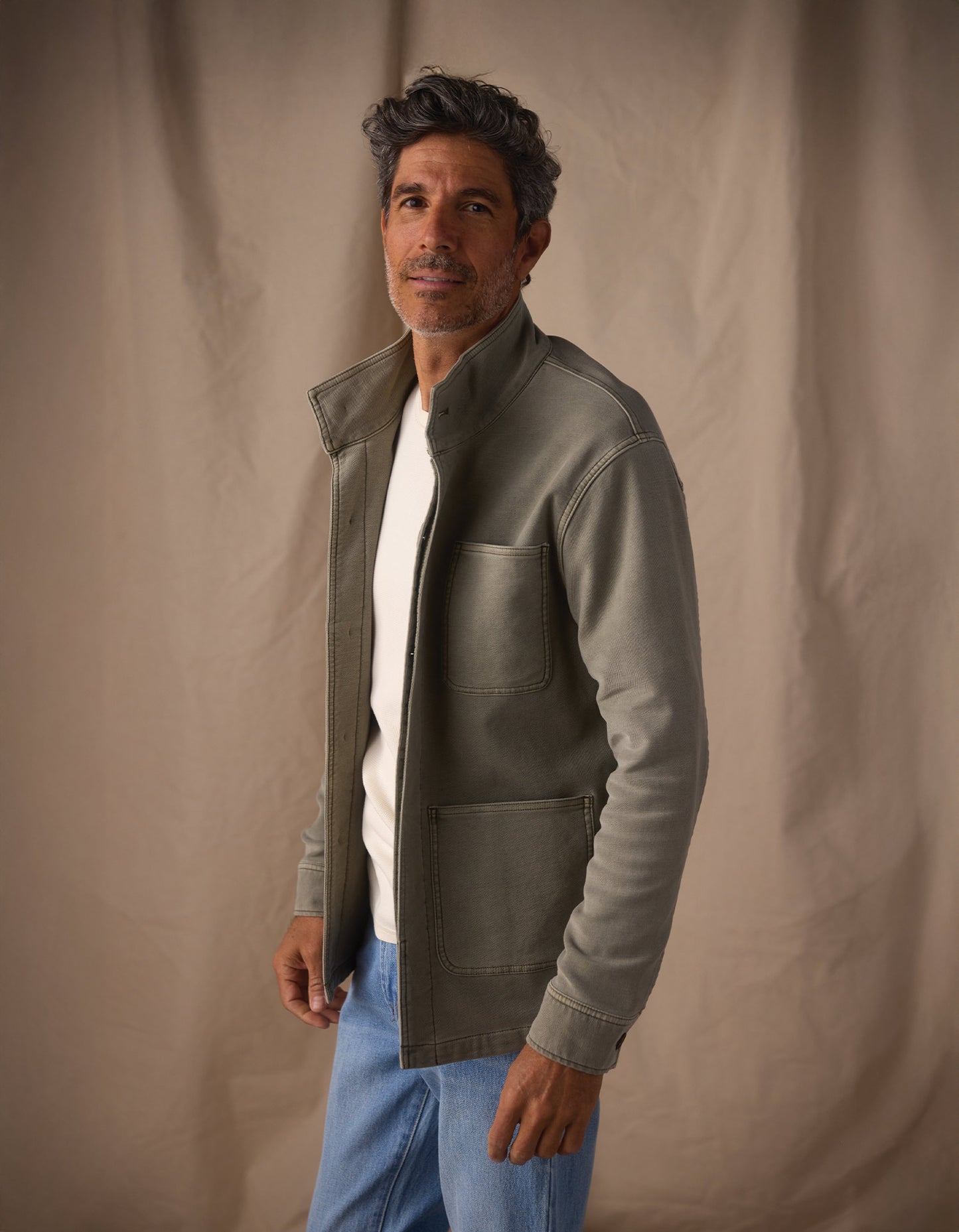 Comfort Terry Chore Coat in Moss