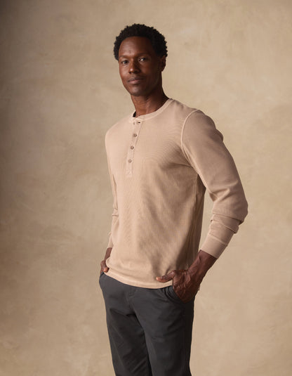 Vintage Thermal Mountain Henley in Mink