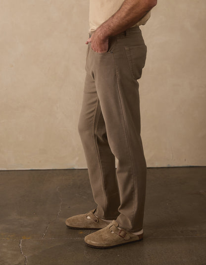 Comfort Terry Straight Pant in Taupe