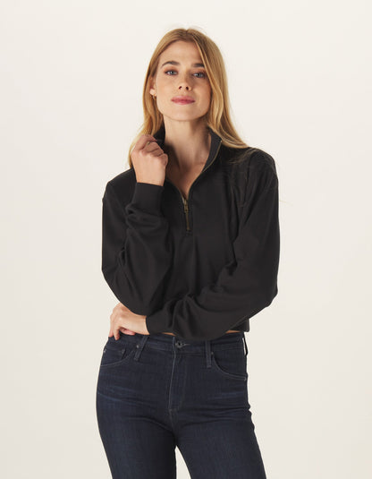 Puremeso Skimmer Half Zip in Black