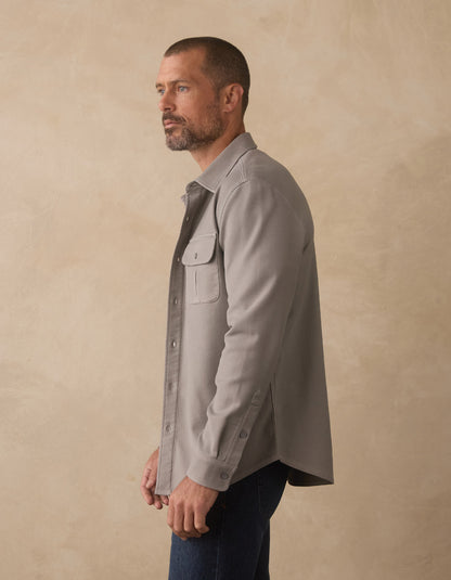 Comfort Terry Shirt Jacket in Greystone