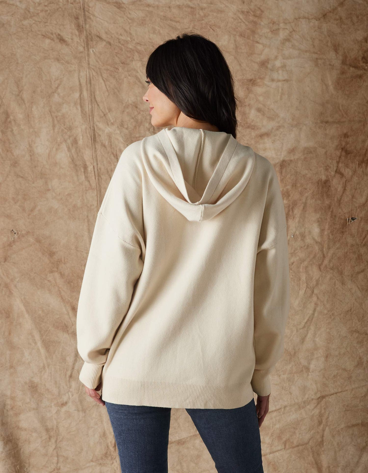 Taylor Sweater Hoodie in Cream