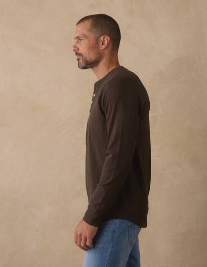 Puremeso Everyday Henley in Ash Brown