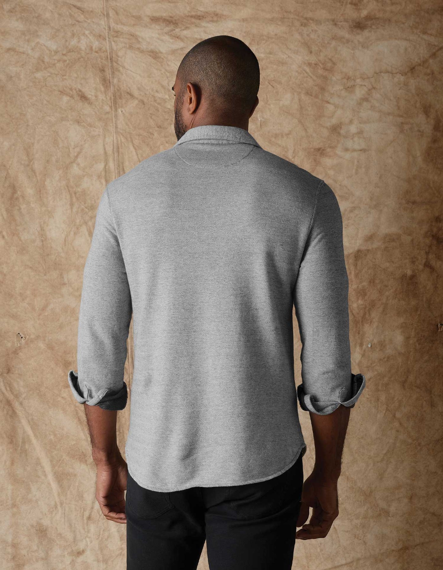 Textured Knit Shirt in Graphite