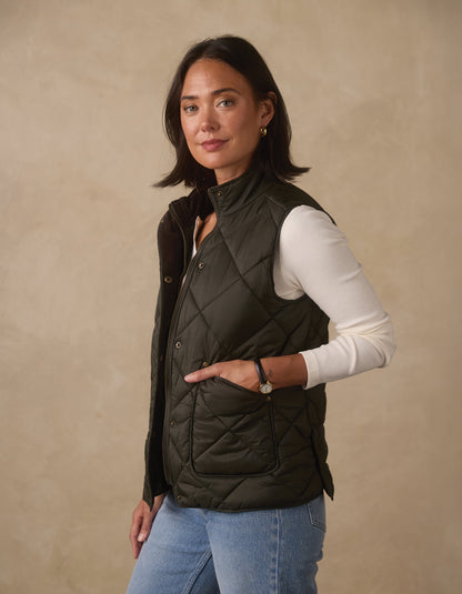 Quilted Liner Vest in Alpine/Chestnut