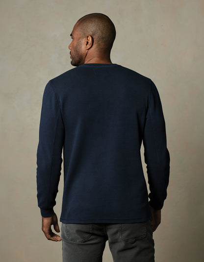 Vintage Thermal Mountain Henley in Dark Indigo