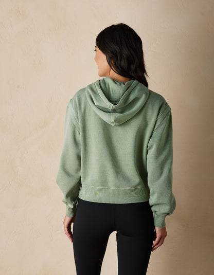 Jackie Premium Fleece Boxy Skimmer Hoodie in Juniper