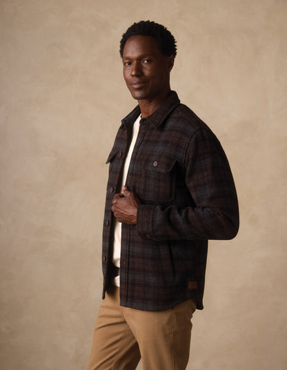 Brightside Flannel Lined Workwear Jacket in Brown Plaid