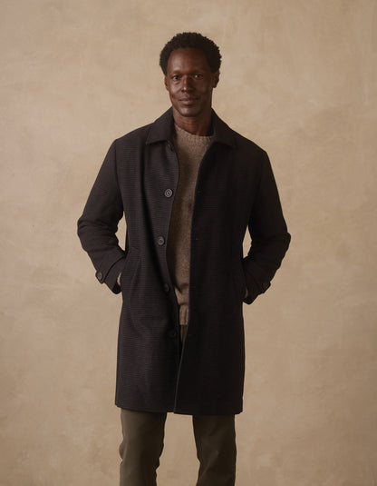 Henry Topcoat in Brown Houndstooth