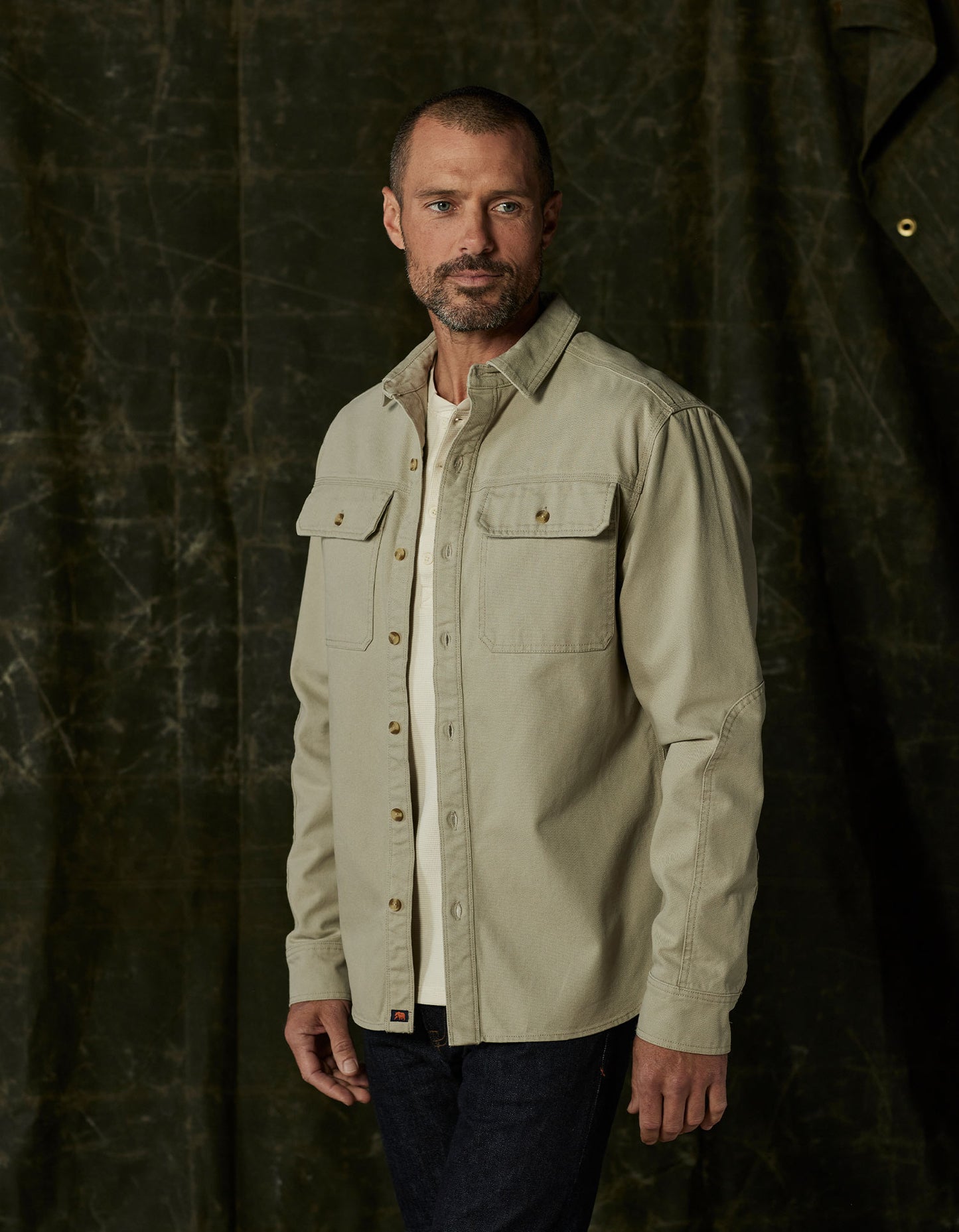 Canvas Shirt Jacket in Limestone