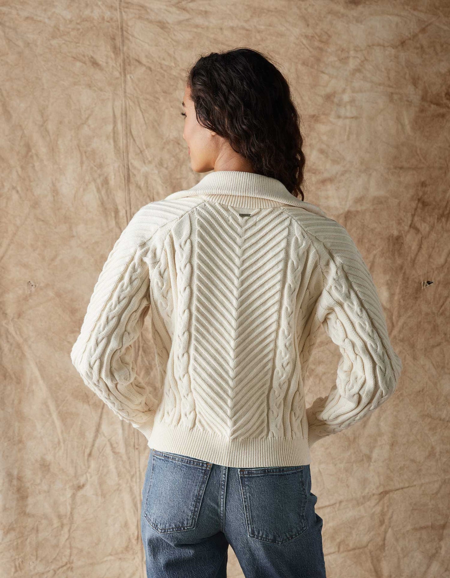 Lola Quarter Zip Sweater in Cream