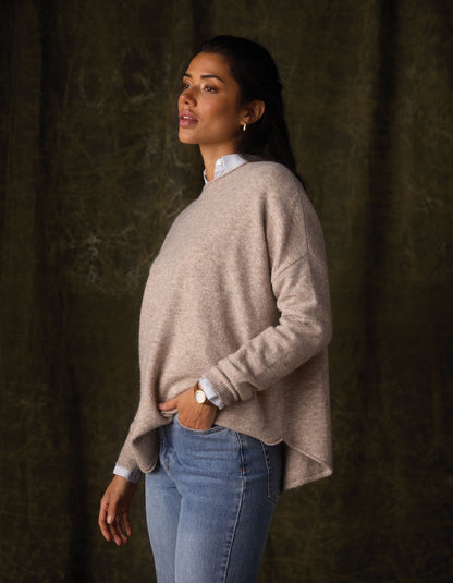 Marianna Crewneck Sweater in Oat