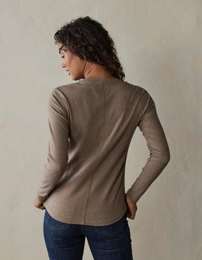 Women's Puremeso Henley in Taupe