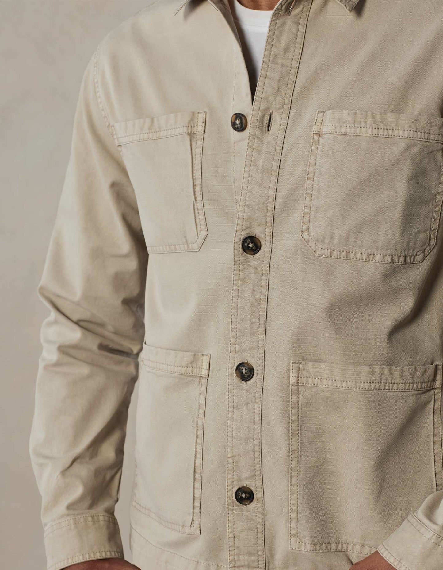 James Canvas Overshirt in Sand Dune