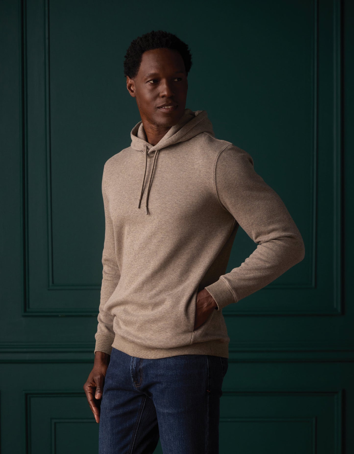 Fleece Puremeso Hoodie in Dark Taupe