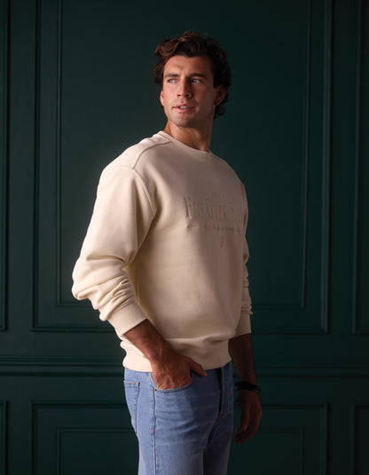 Normal Fleece Graphic Pullover in Ivory