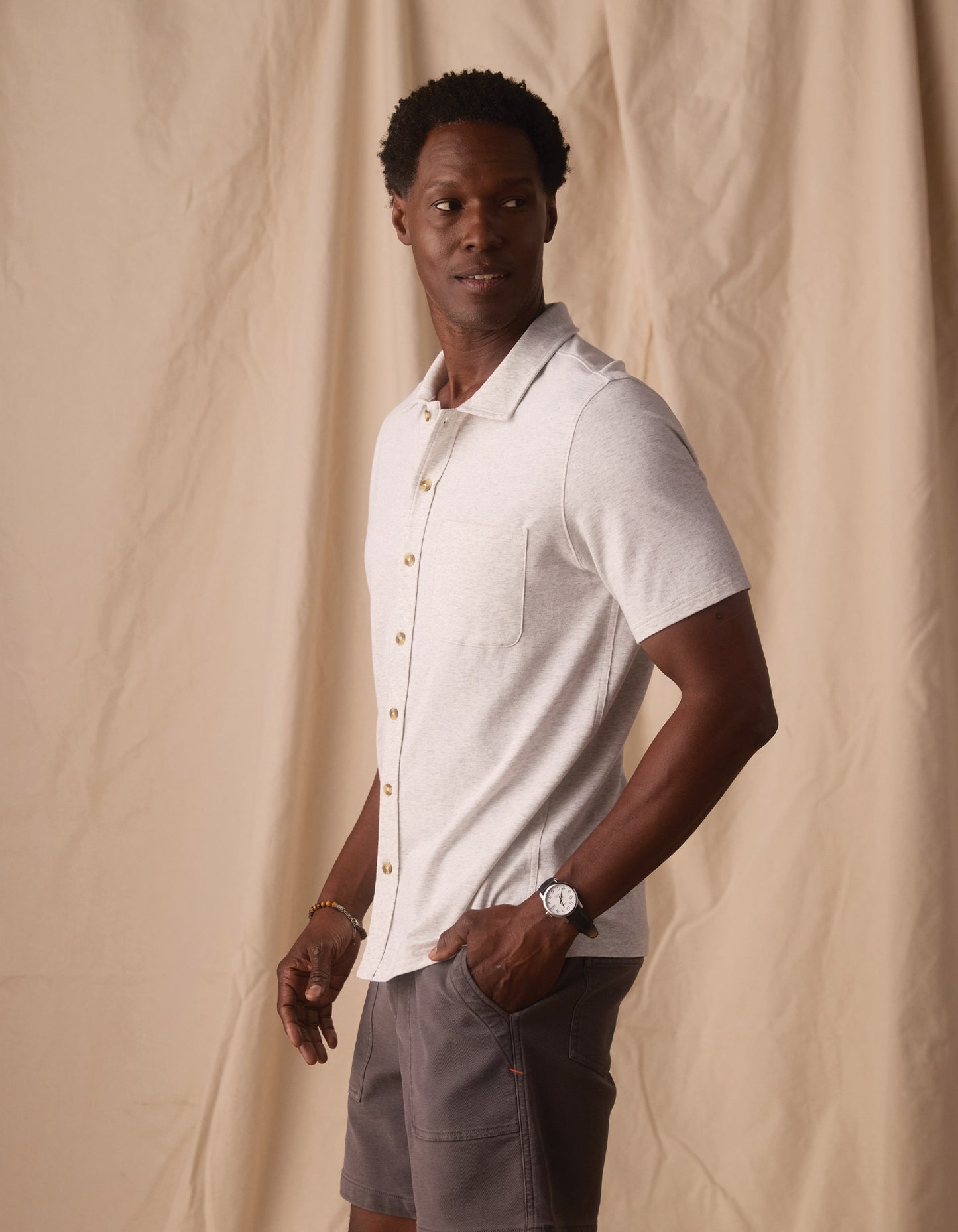 Active Puremeso Weekend Button Down in Stone